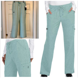 NWT Koi Holly Straight Leg Scrub Pants S Tall Heather Sage Green